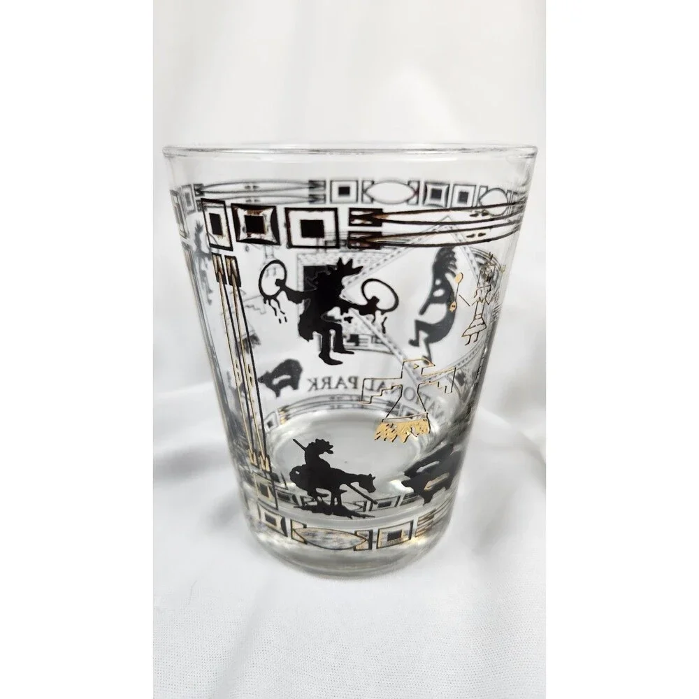 ZION UTAH NATIONAL PARK  Glass Set Kokopelli, Thunderbird,Bear,Native American